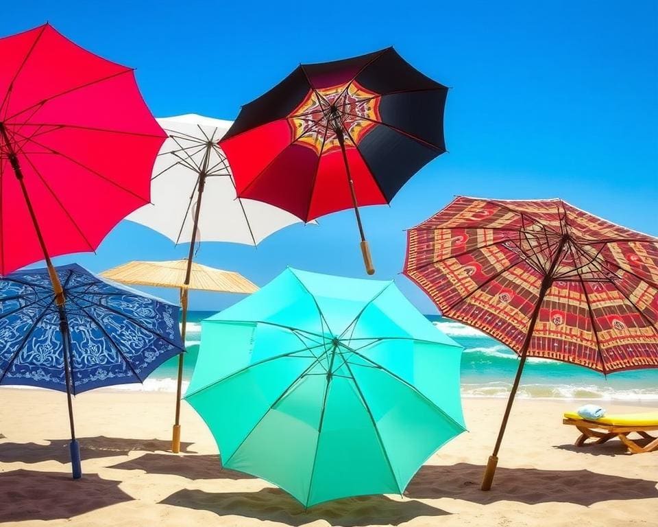 verschillende modellen parasols