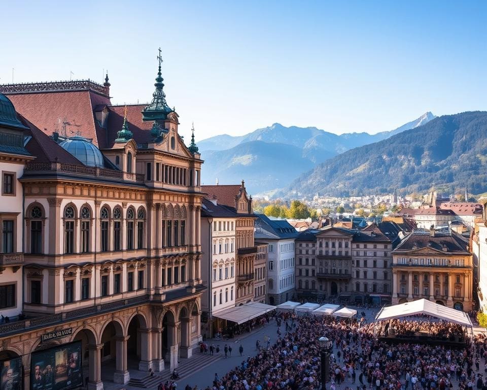 Salzburger Festspiele en oude stad van Salzburg